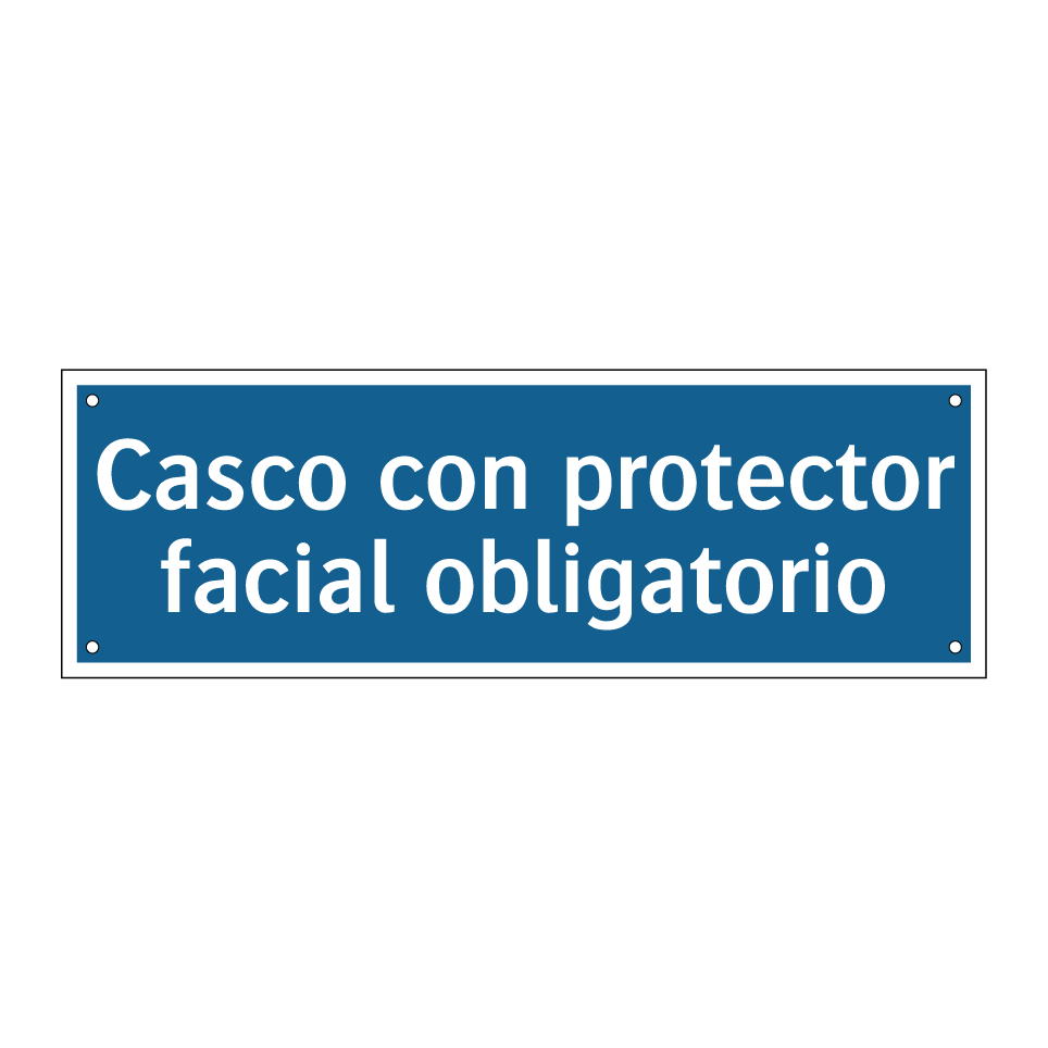 Casco con protector facial obligatorio