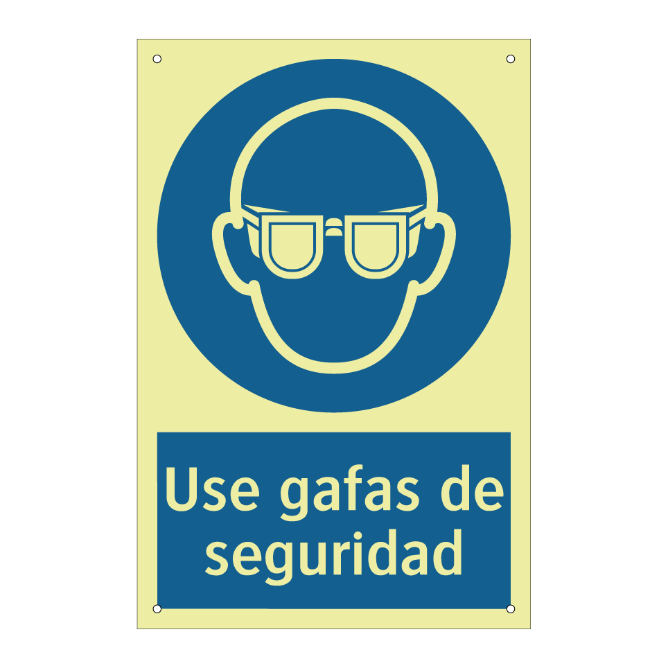 Use gafas de seguridad