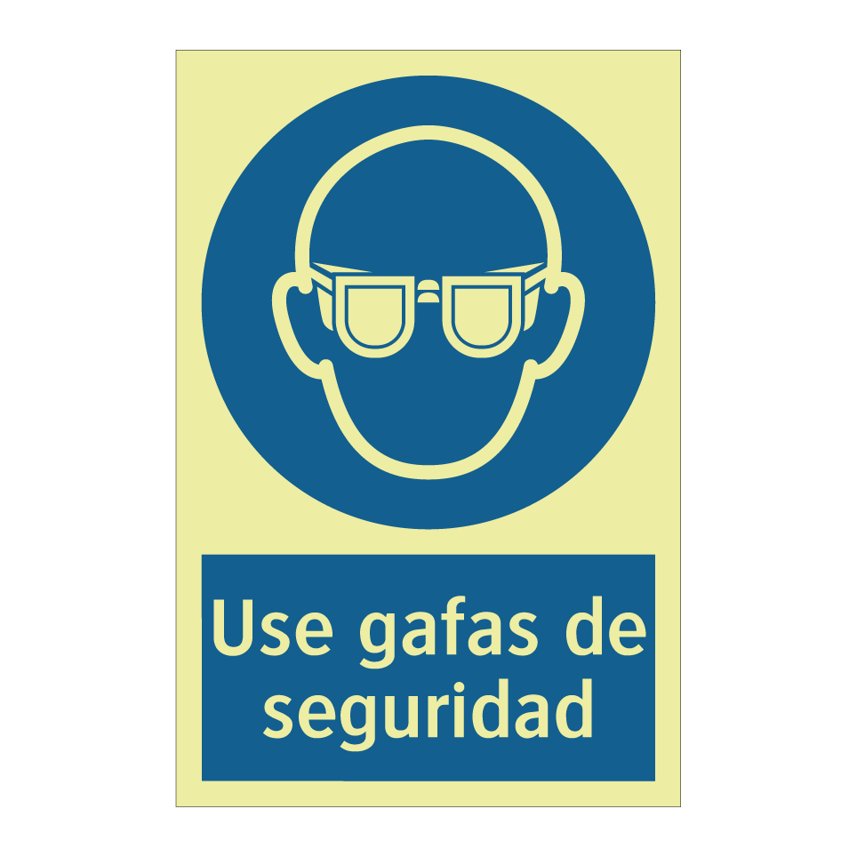 Use gafas de seguridad
