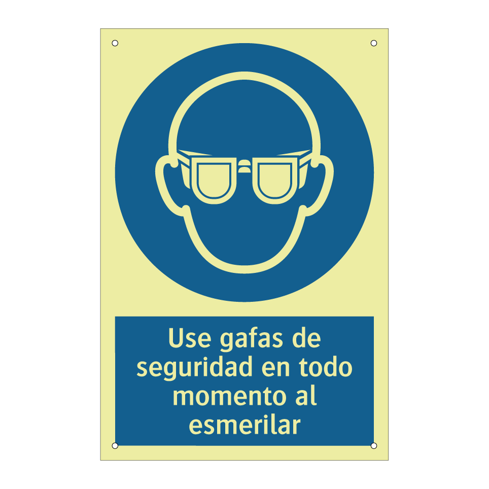 Use gafas de seguridad en todo momento al esmerilar