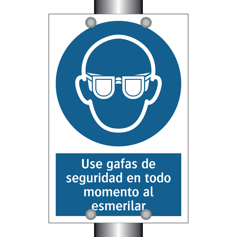 Use gafas de seguridad en todo momento al esmerilar
