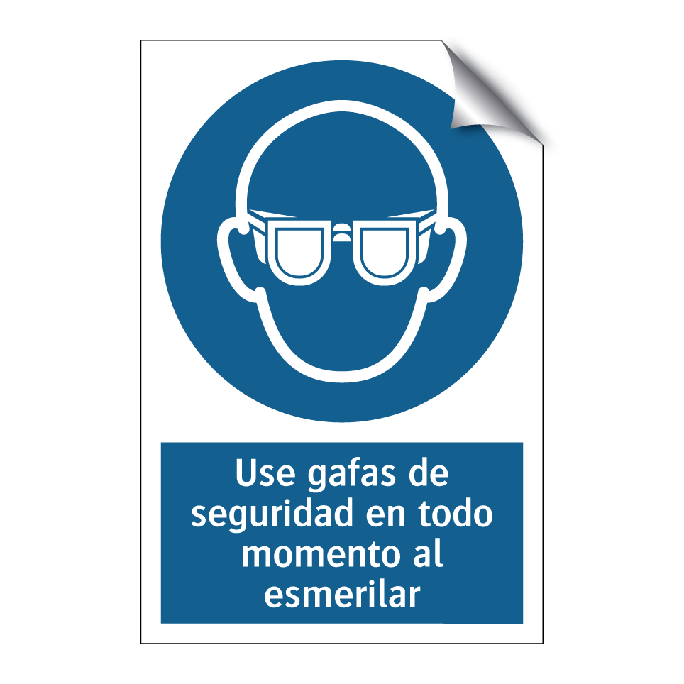 Use gafas de seguridad en todo momento al esmerilar