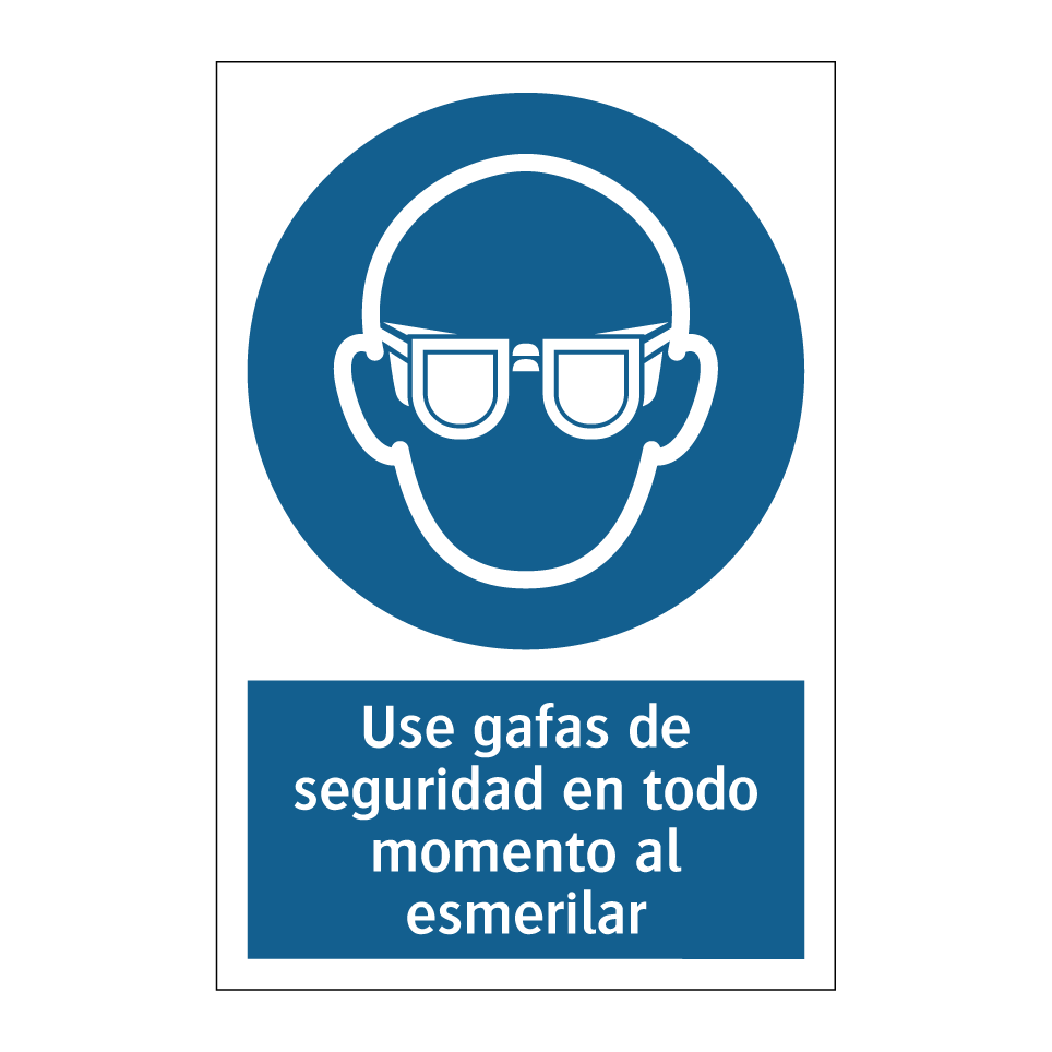 Use gafas de seguridad en todo momento al esmerilar