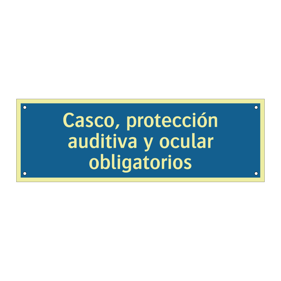 Casco, protección auditiva y ocular obligatorios