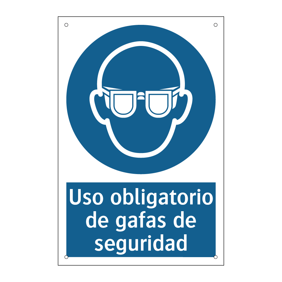 Uso obligatorio de gafas de seguridad