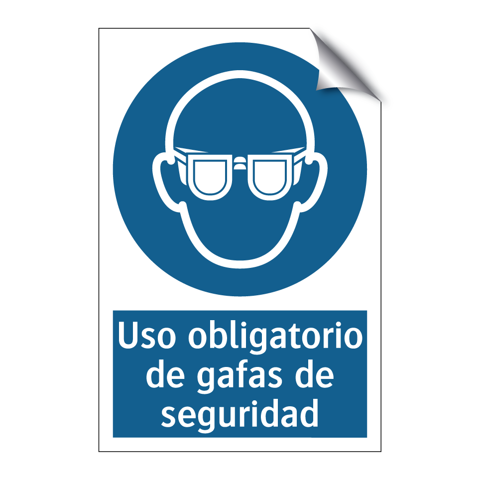 Uso obligatorio de gafas de seguridad