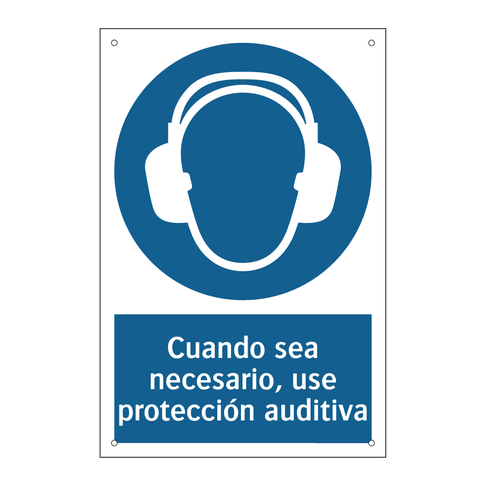 Cuando sea necesario, use protección auditiva