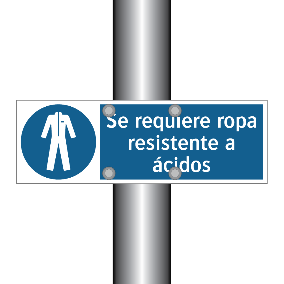 Se requiere ropa resistente a ácidos