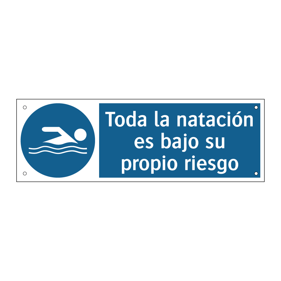 Toda la natación es bajo su propio riesgo