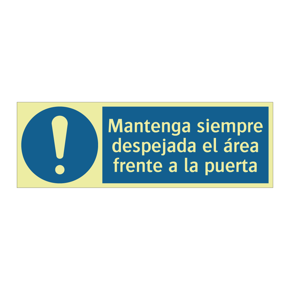 Mantenga siempre despejada el área frente a la puerta