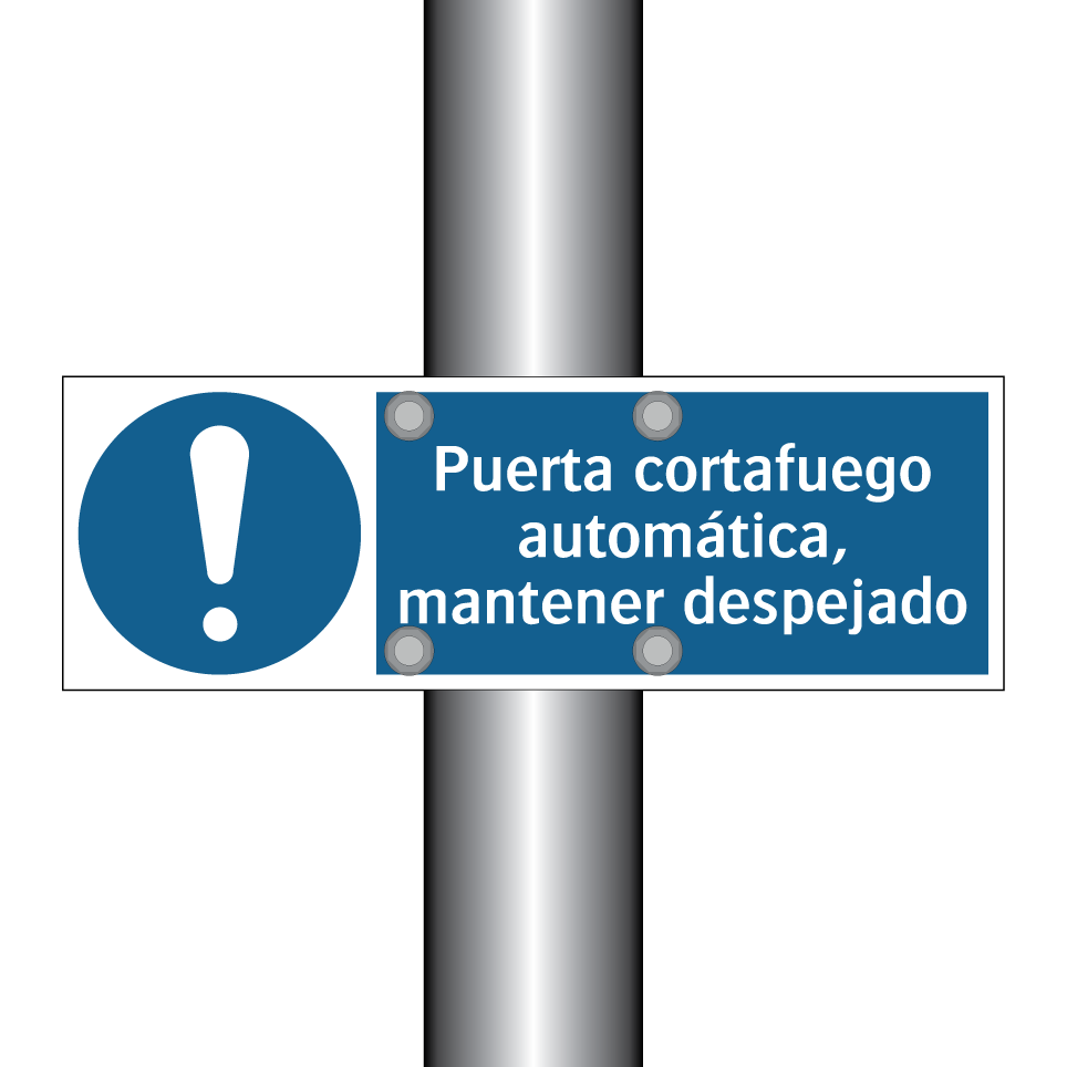 Puerta cortafuego automática, mantener despejado