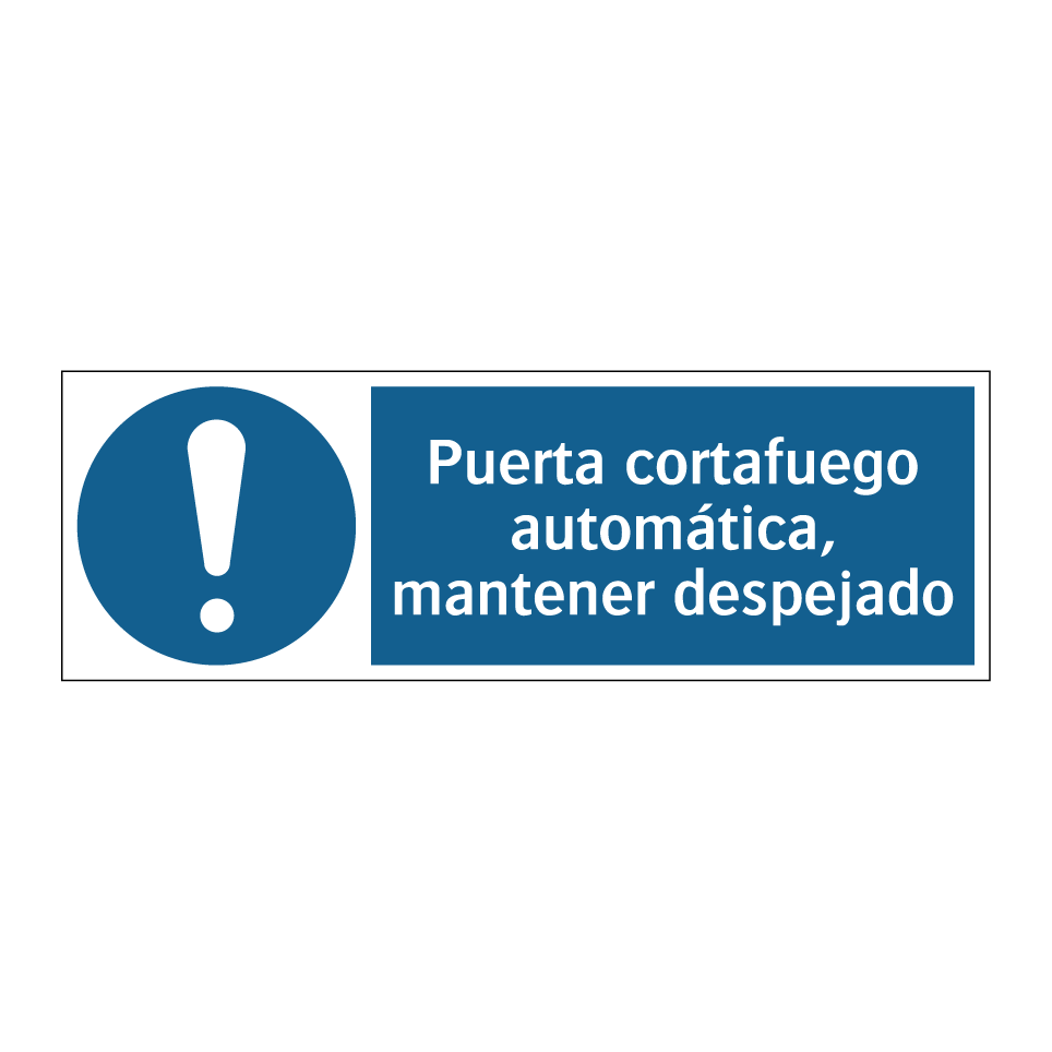 Puerta cortafuego automática, mantener despejado
