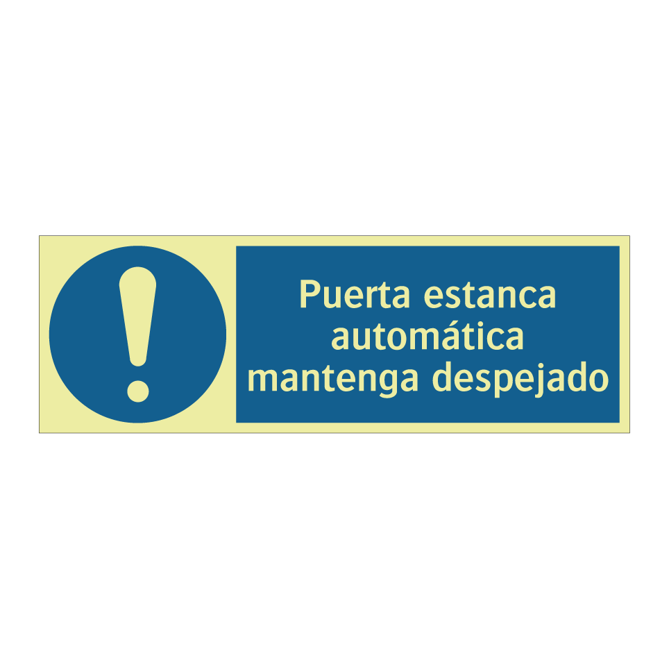 Puerta estanca automática mantenga despejado