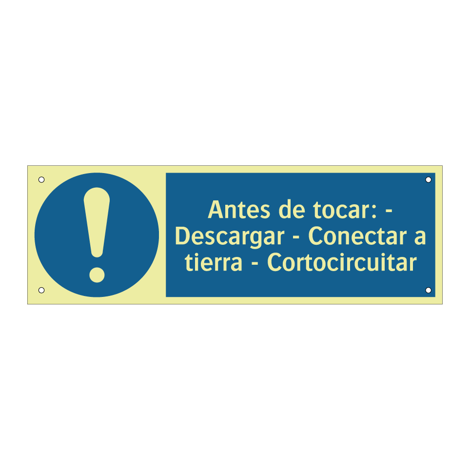 Antes de tocar: - Descargar - Conectar a tierra - Cortocircuitar