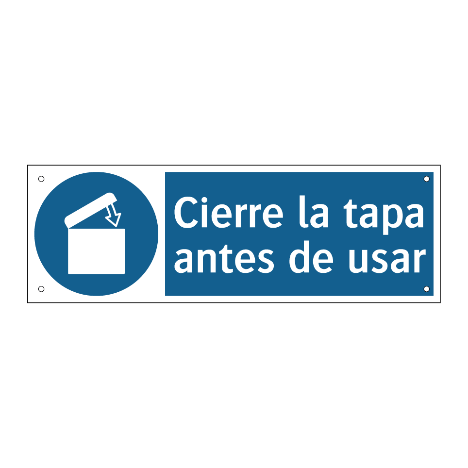 Cierre la tapa antes de usar