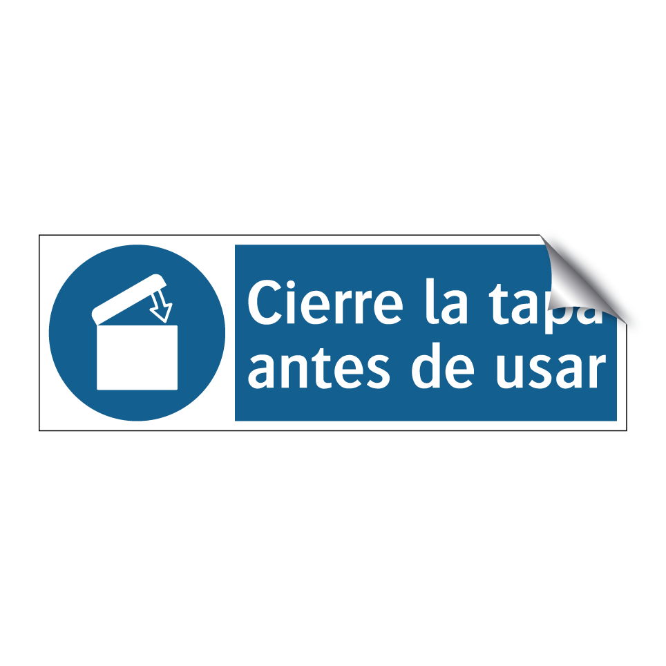 Cierre la tapa antes de usar