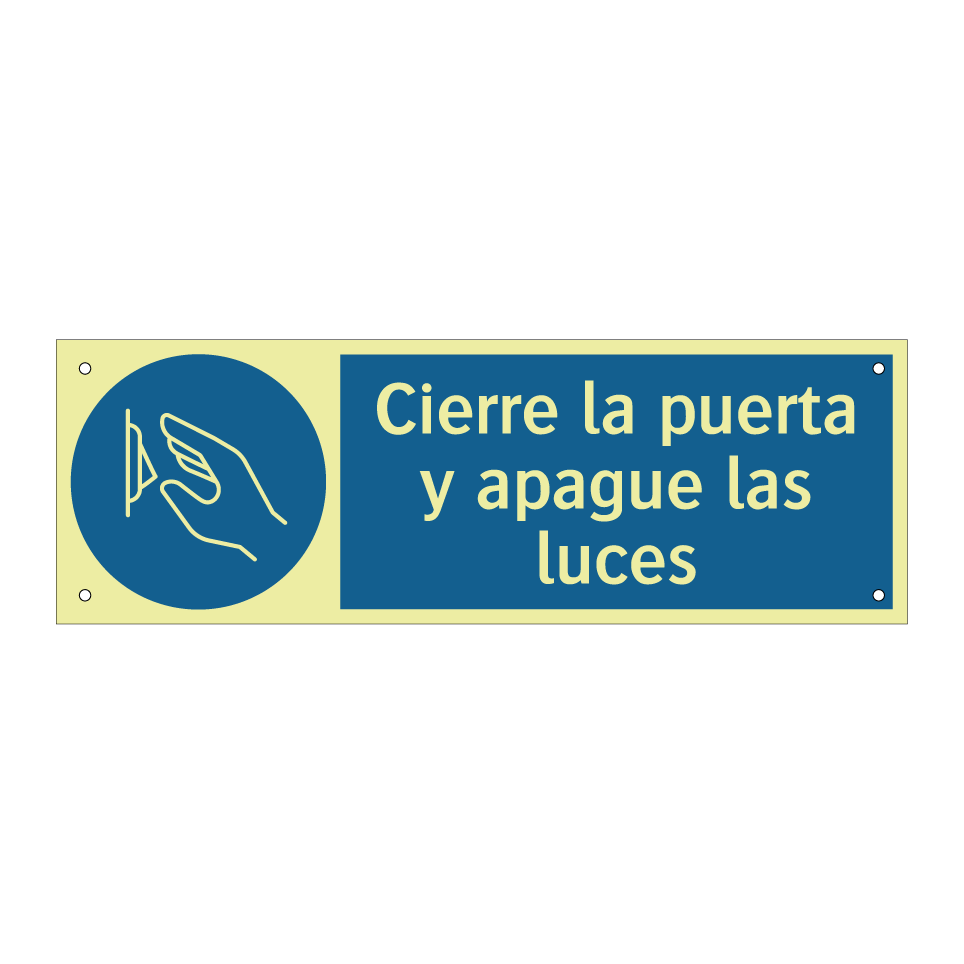 Cierre la puerta y apague las luces