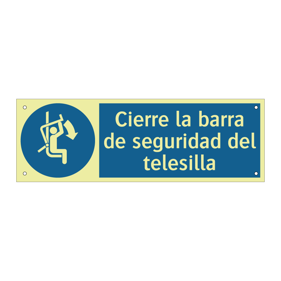Cierre la barra de seguridad del telesilla