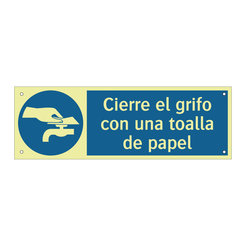 Cierre el grifo con una toalla de papel