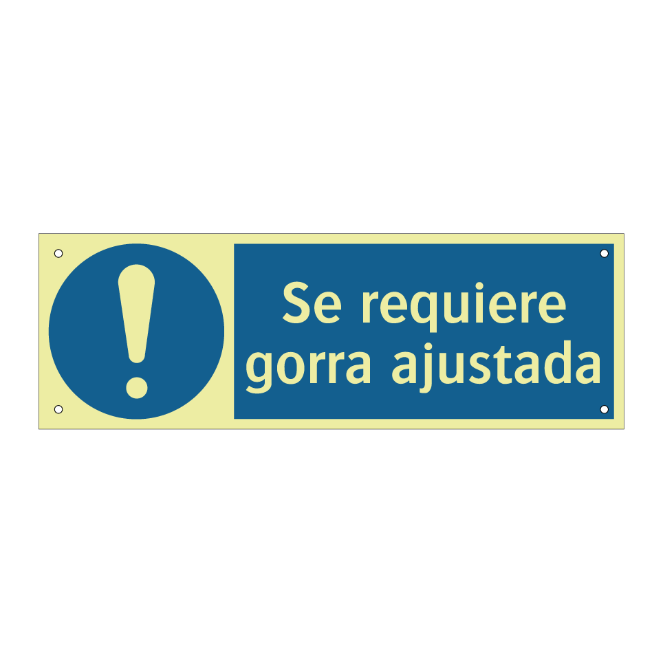 Se requiere gorra ajustada