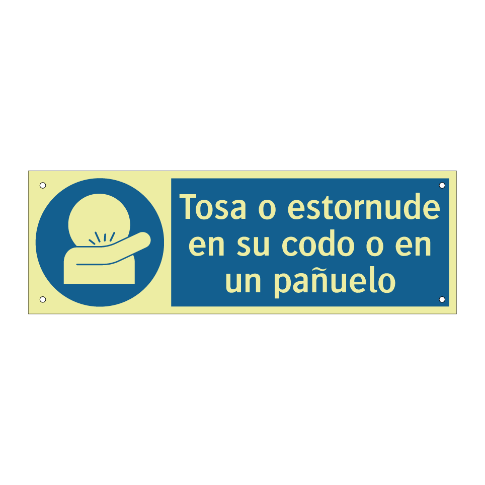 Tosa o estornude en su codo o en un pañuelo