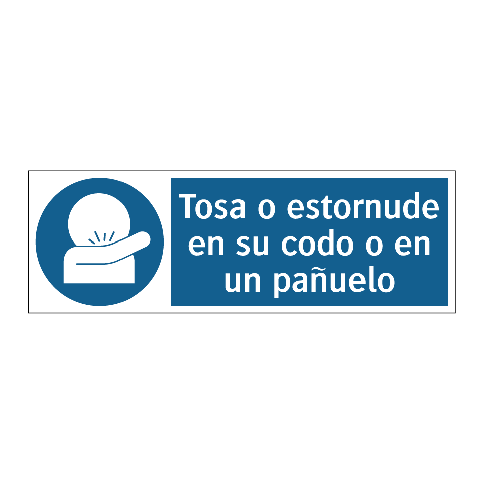 Tosa o estornude en su codo o en un pañuelo