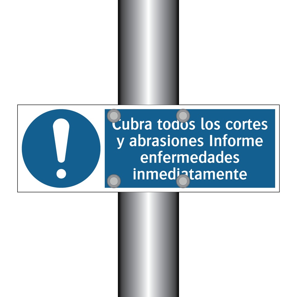 Cubra todos los cortes y abrasiones Informe enfermedades inmediatamente