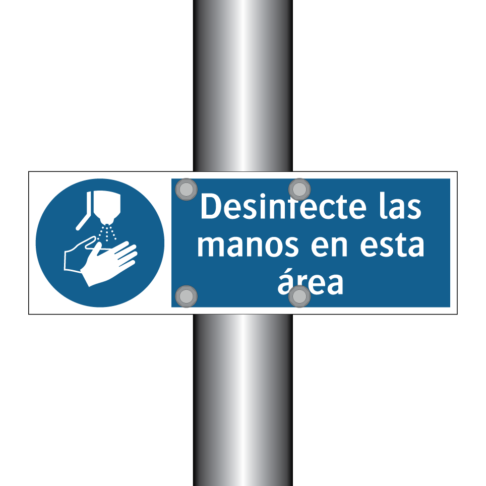 Desinfecte las manos en esta área