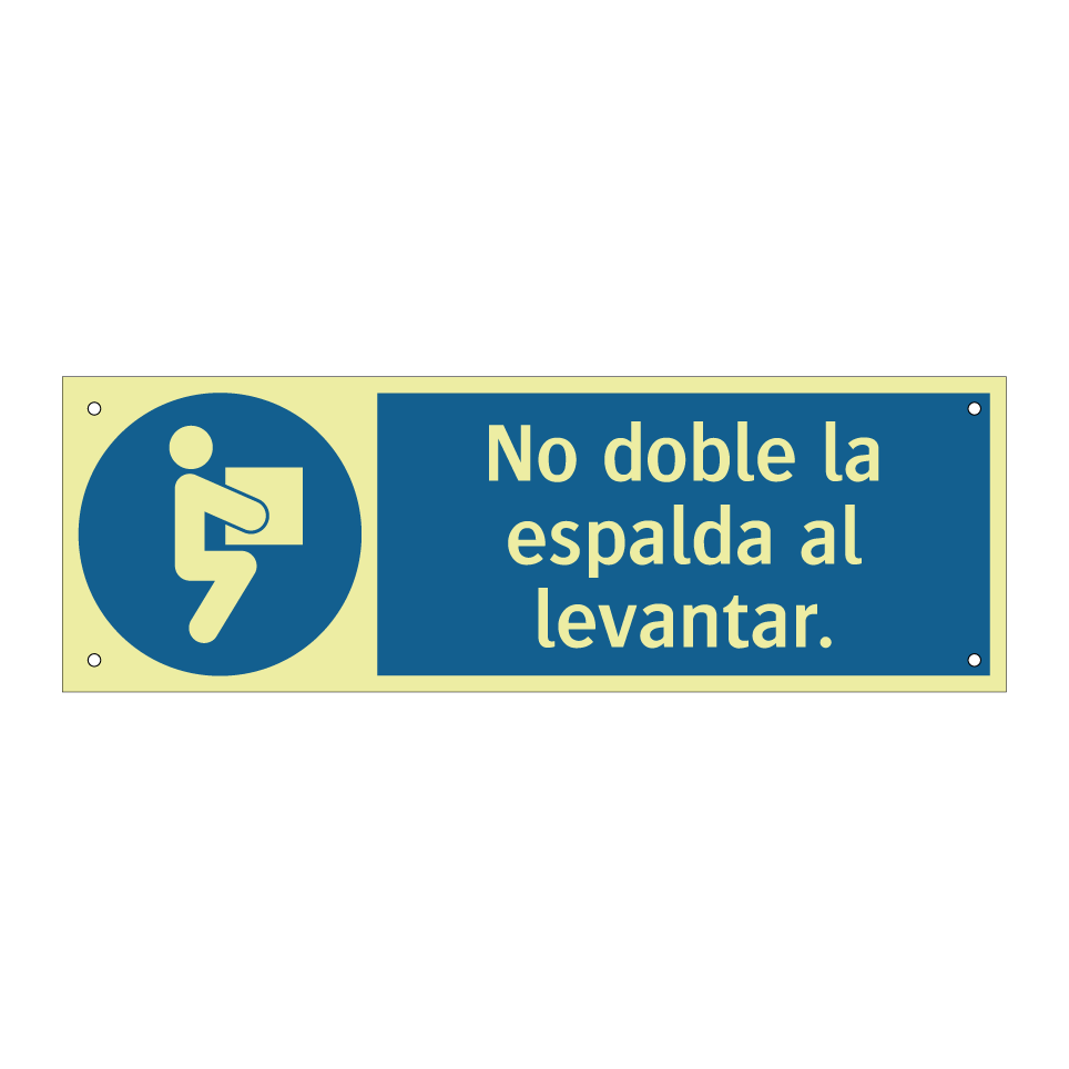 No doble la espalda al levantar.