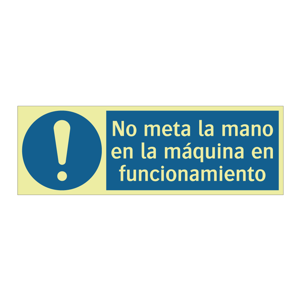 No meta la mano en la máquina en funcionamiento