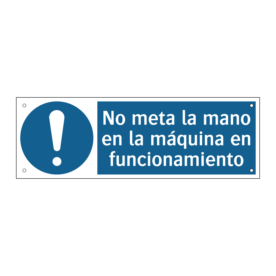 No meta la mano en la máquina en funcionamiento