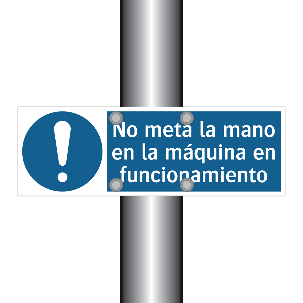 No meta la mano en la máquina en funcionamiento