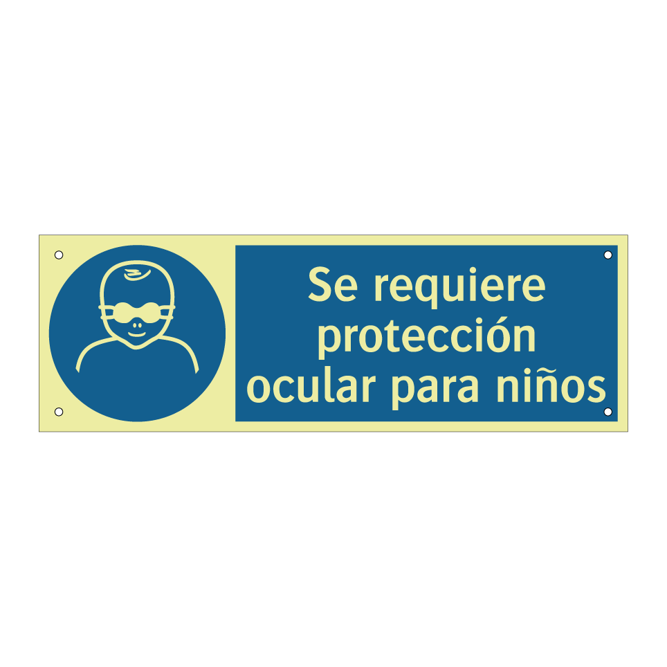 Se requiere protección ocular para niños