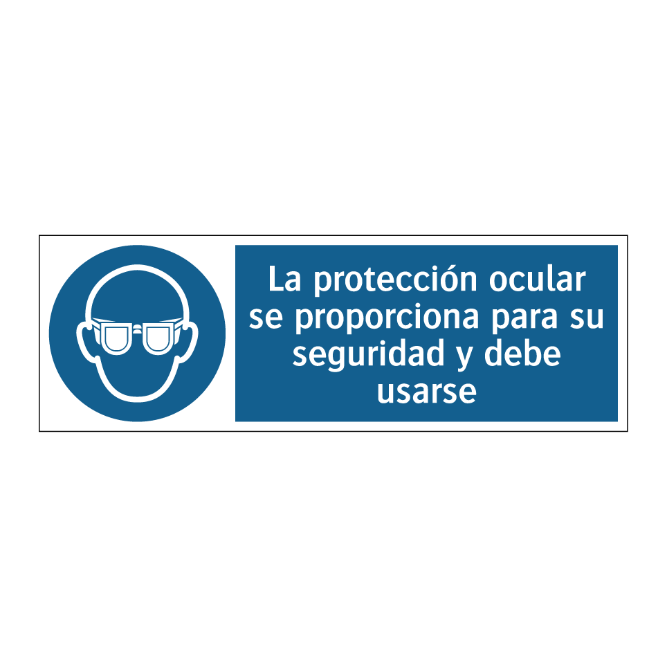 La protección ocular se proporciona para su seguridad y debe usarse