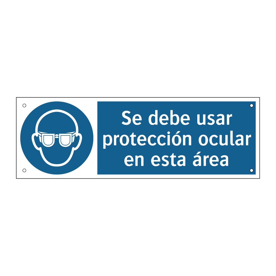 Se debe usar protección ocular en esta área