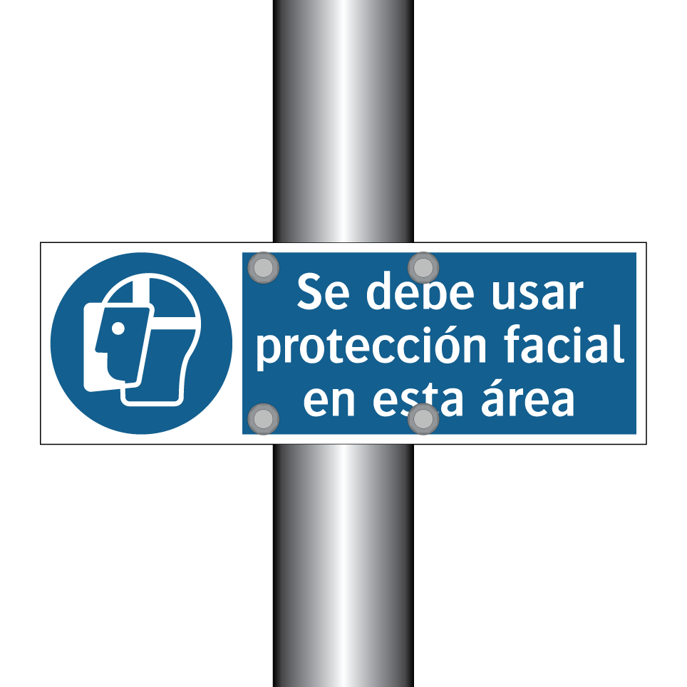 Se debe usar protección facial en esta área