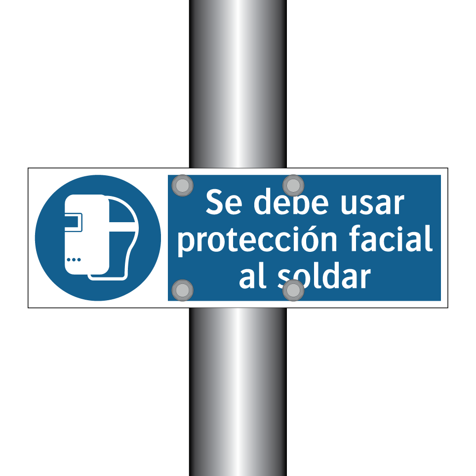 Se debe usar protección facial al soldar