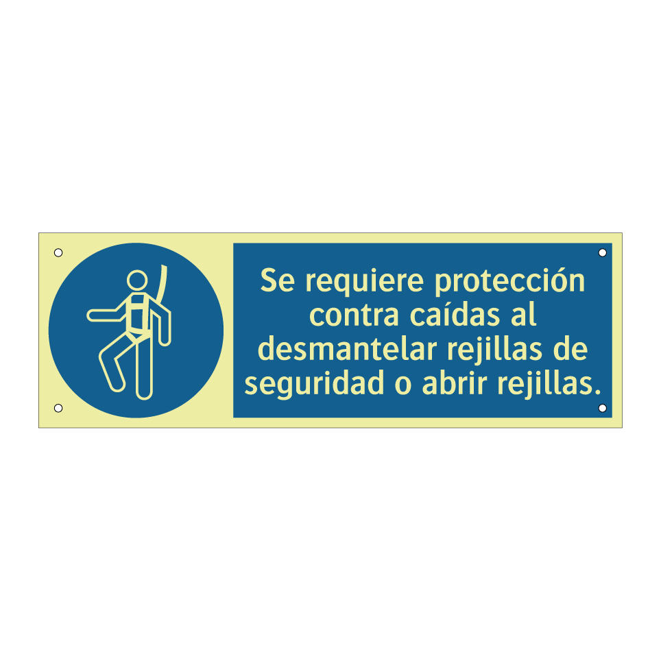 Se requiere protección contra caídas al desmantelar rejillas de seguridad o abrir rejillas.