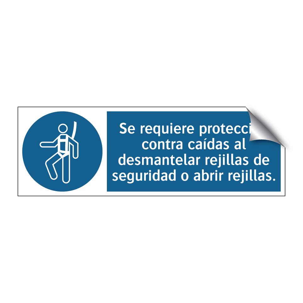 Se requiere protección contra caídas al desmantelar rejillas de seguridad o abrir rejillas.
