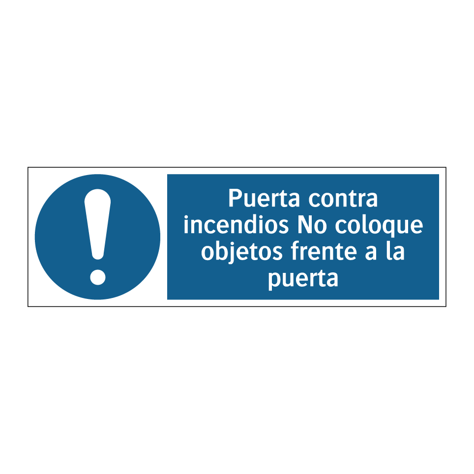 Puerta contra incendios No coloque objetos frente a la puerta