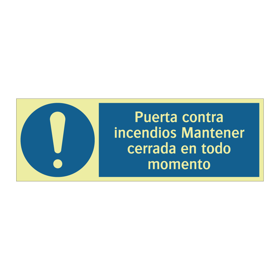 Puerta contra incendios Mantener cerrada en todo momento