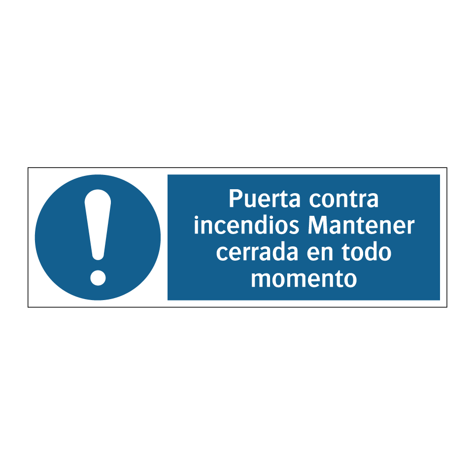 Puerta contra incendios Mantener cerrada en todo momento