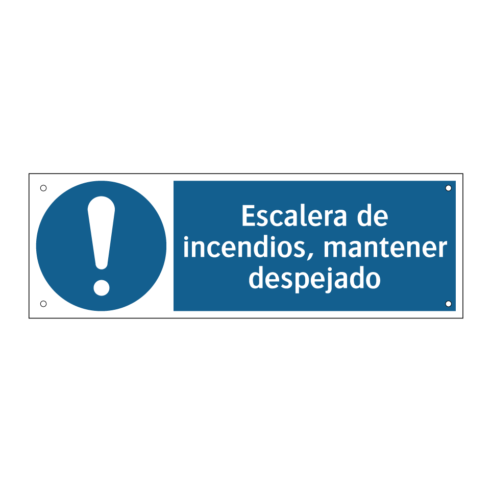 Escalera de incendios, mantener despejado