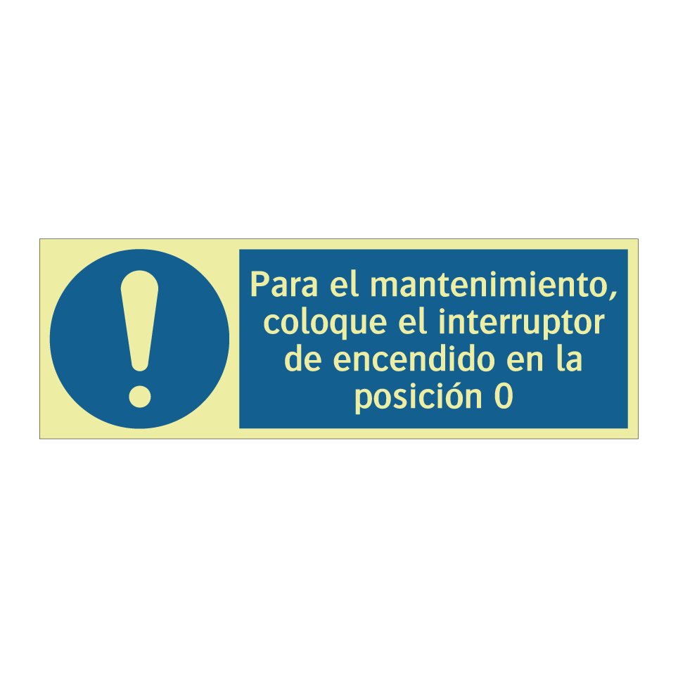 Para el mantenimiento, coloque el interruptor de encendido en la posición 0