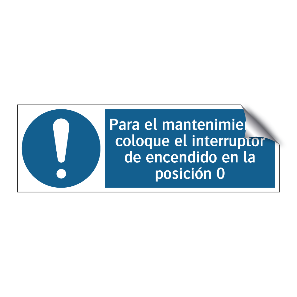 Para el mantenimiento, coloque el interruptor de encendido en la posición 0