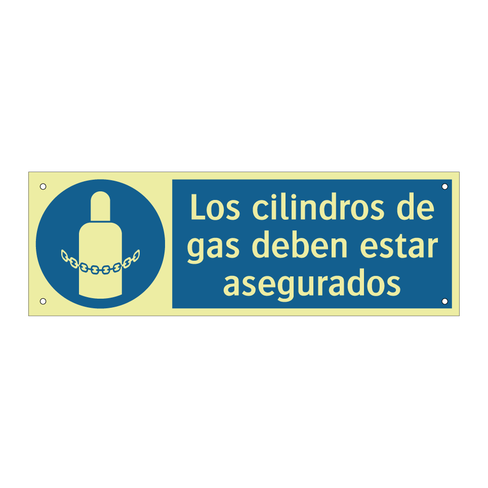 Los cilindros de gas deben estar asegurados