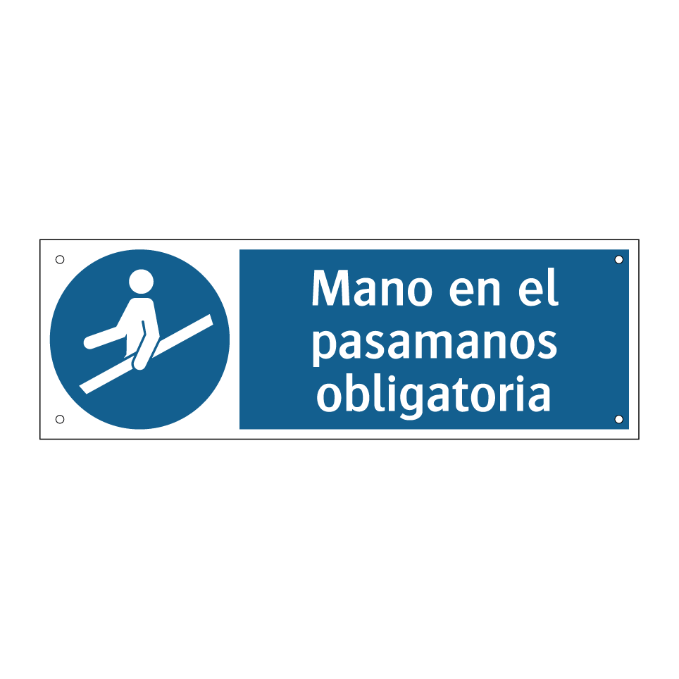 Mano en el pasamanos obligatoria