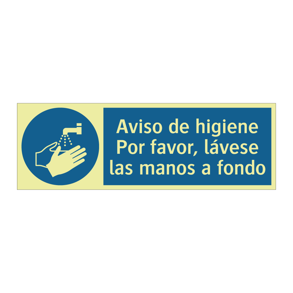 Aviso de higiene Por favor, lávese las manos a fondo