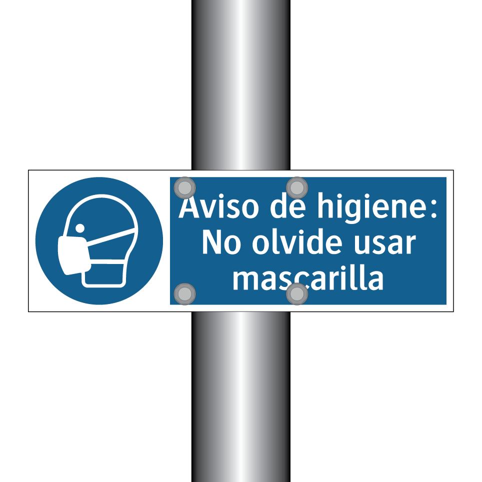 Aviso de higiene: No olvide usar mascarilla