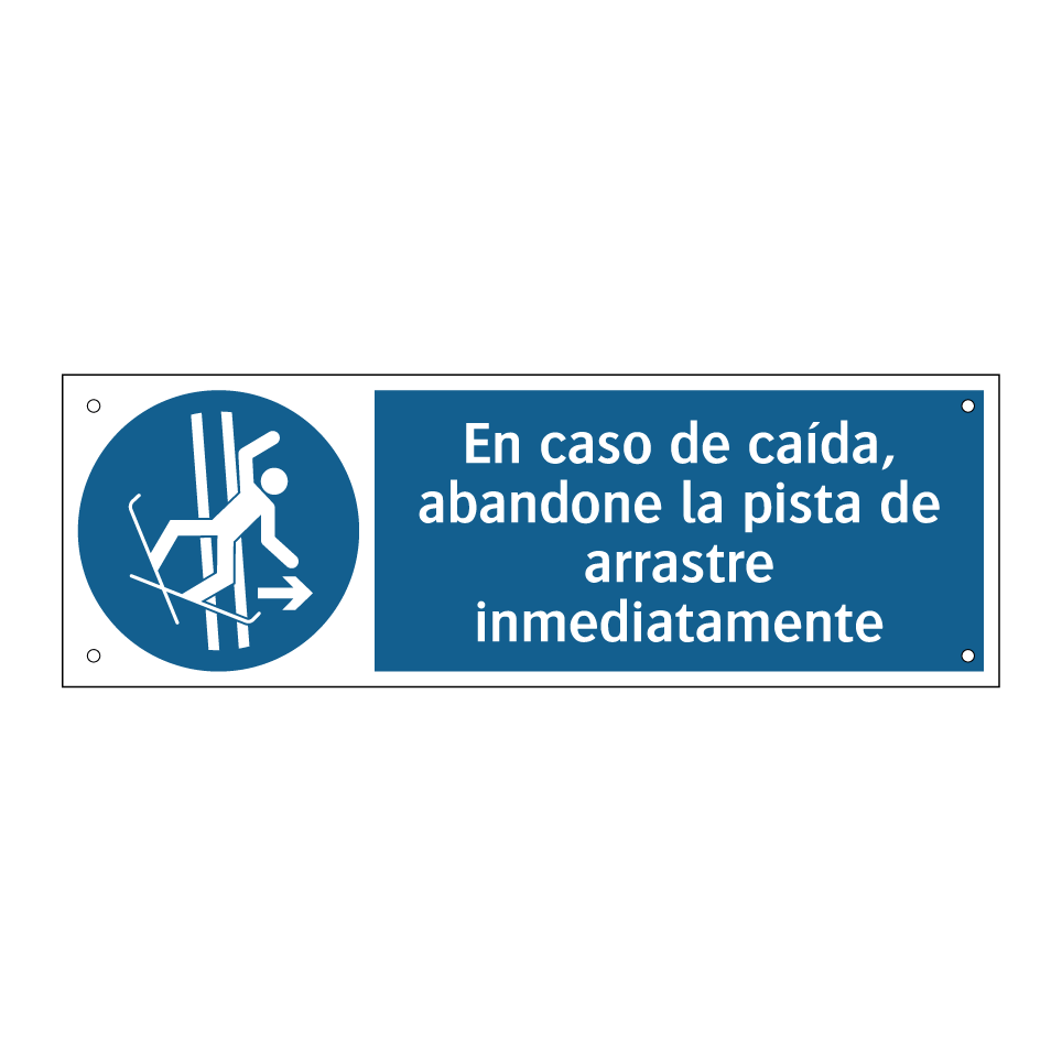 En caso de caída, abandone la pista de arrastre inmediatamente